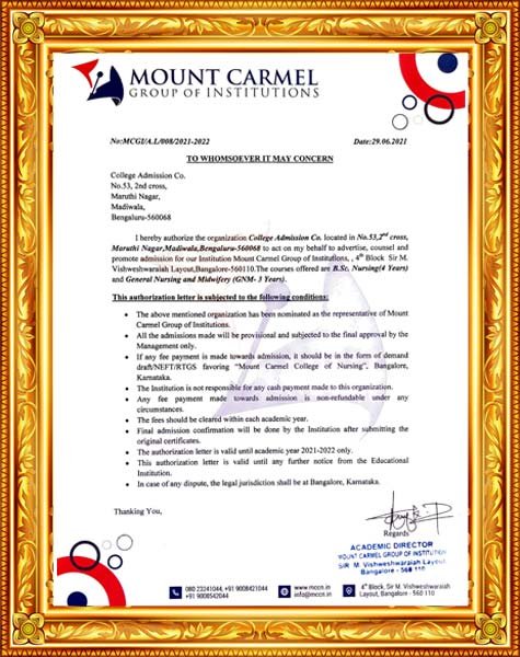 Mount Carmel Group of Institution Bangalore Awards and Authorization